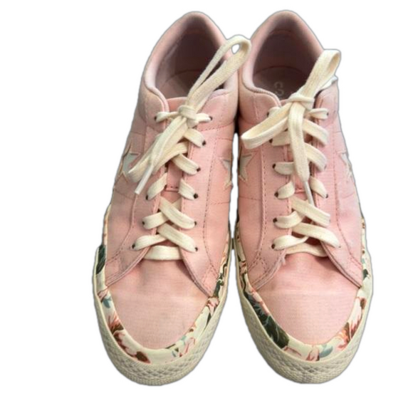 CONVERSE Womens Storm Pink Floral Sneakers - Picture 1 of 14